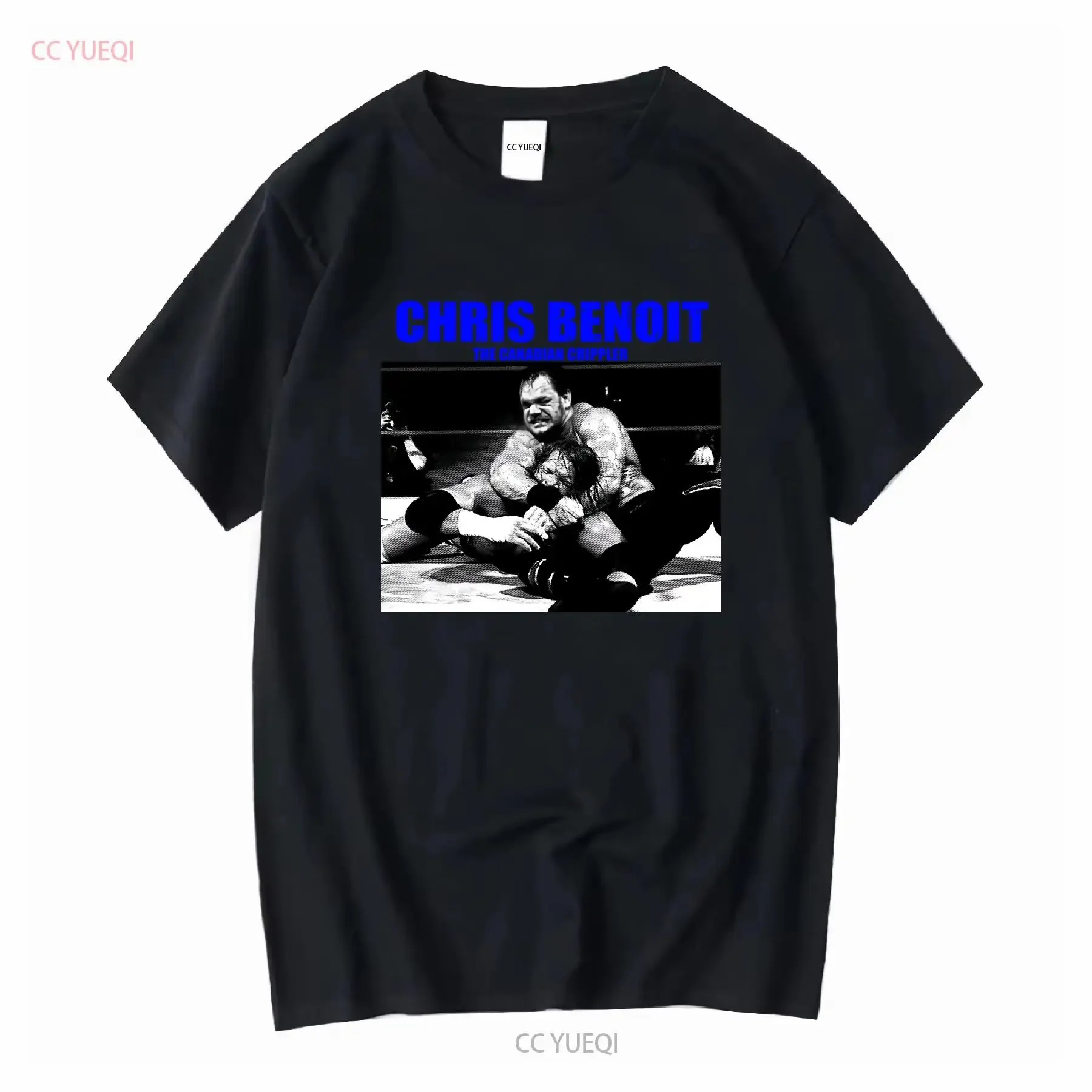 Chris Benoit Canadian Crippler Camiseta de manga larga o corta vintage Ropa de calle lavada Ropa de diseñador estirada ligeramente suave
