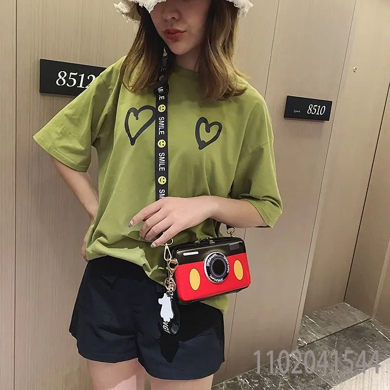 Disney Minnie Crossbody Bag for Women Purse Girl Cute Cartoon Ladies Shoulder Bag Mickey Mouse Camera Luxury