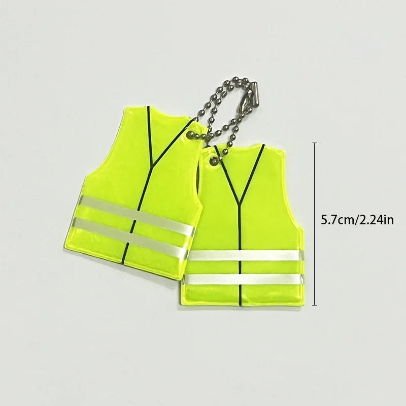 3/5/10 قطعة قلادة عاكسة PVC سترة شكل ليلة سلسلة مفاتيح عاكسة ، حقيبة الظهر قلادة دراجة تعليق الديكور