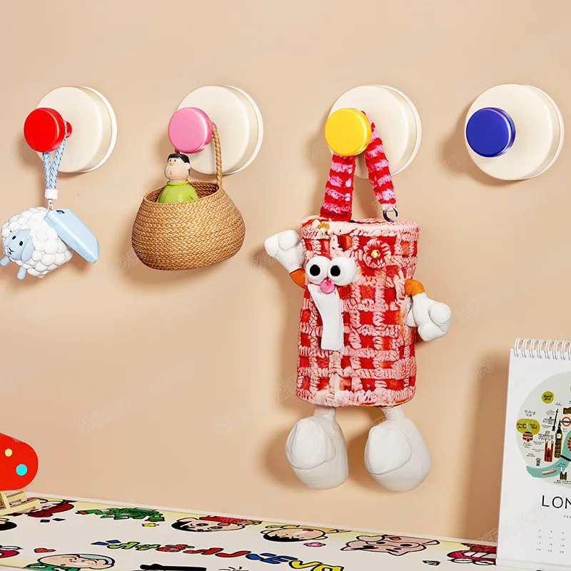 

Cute Suction Cup Hool Key Holder Home Gadgets Wall Hooks Bathroom Organizer Punch-free Traceless Clothes Hanger Kitchen Storage