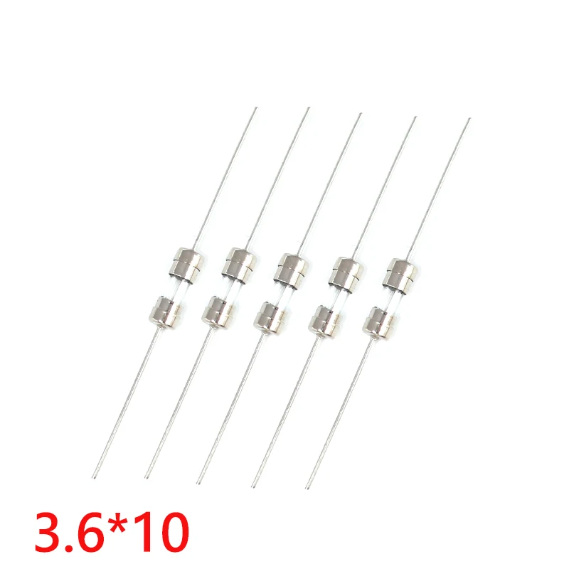 【20PCS】3.6x10mm Glass Tube Fuse Assortment Kit - 10 Values250V Slow Blow Axial Lead Fuses for PCB & Electronics