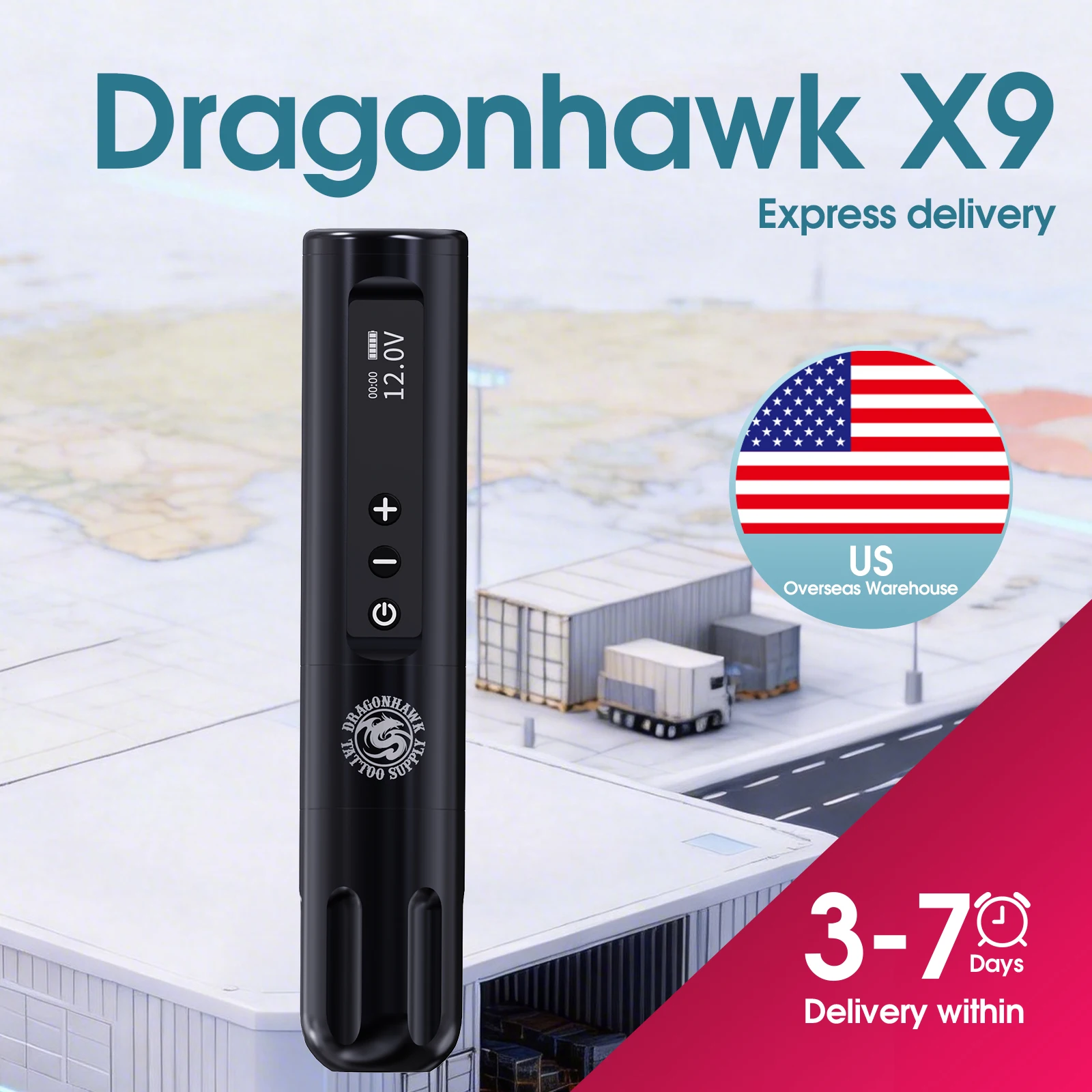 

Dragonhawk X9 Wireless Tattoo Machine Full Kit 3400mAh Large Capacity Battery 3.5mm Stroke Brushless Motor Beginner-friendly Gun