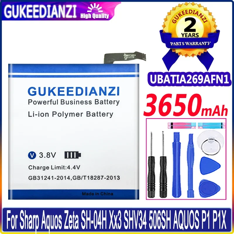 

GUKEEDIANZI Battery 3650mAh UBATIA269AFN1 For Sharp Aquos Zeta SH-04H Xx3 SHV34 506SH AQUOS P1 P1X Batteries