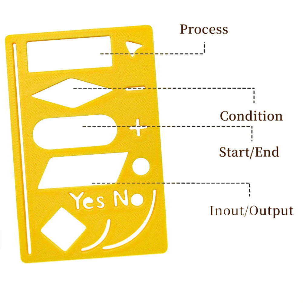 1pc Flowchart Template Stencil Tool Flow Chart Drafting Template Ruler For Scrapbook Workers Multifunctional Drawing Marker