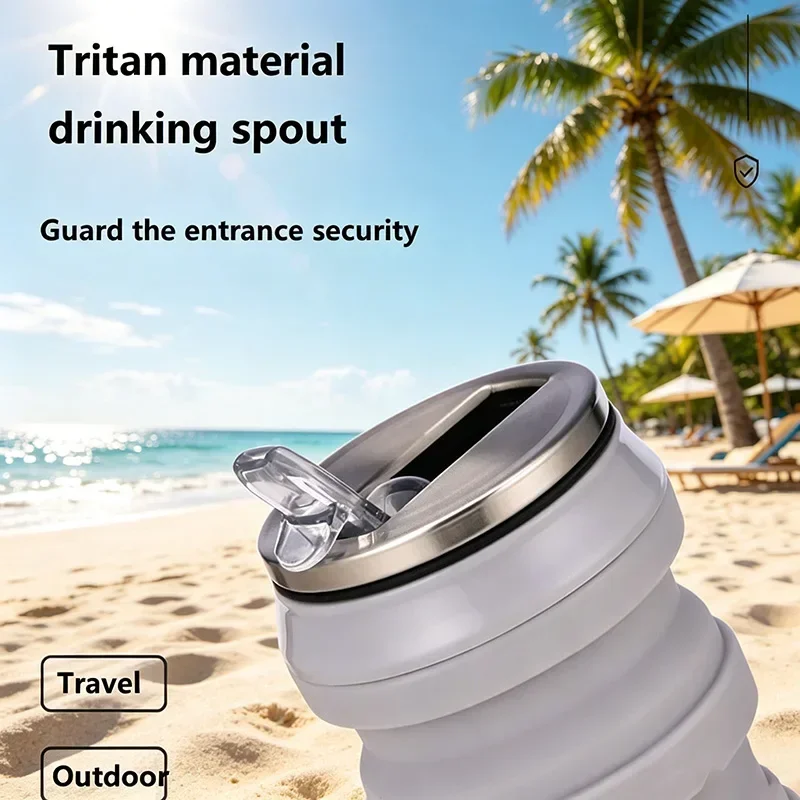 480ML Retractable Silicone Water Bottle Collapsible Cup Outdoor Travel Sport Drink Bottle YDSH03 view 5