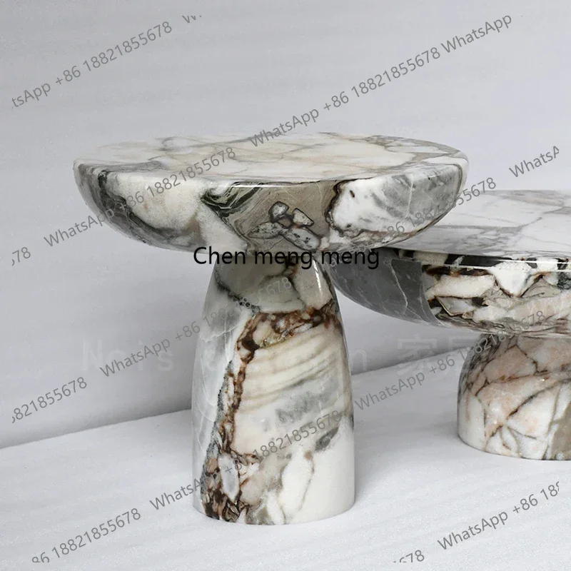Coffee table marble French home living room Nordic elephant white edge corner combination customization