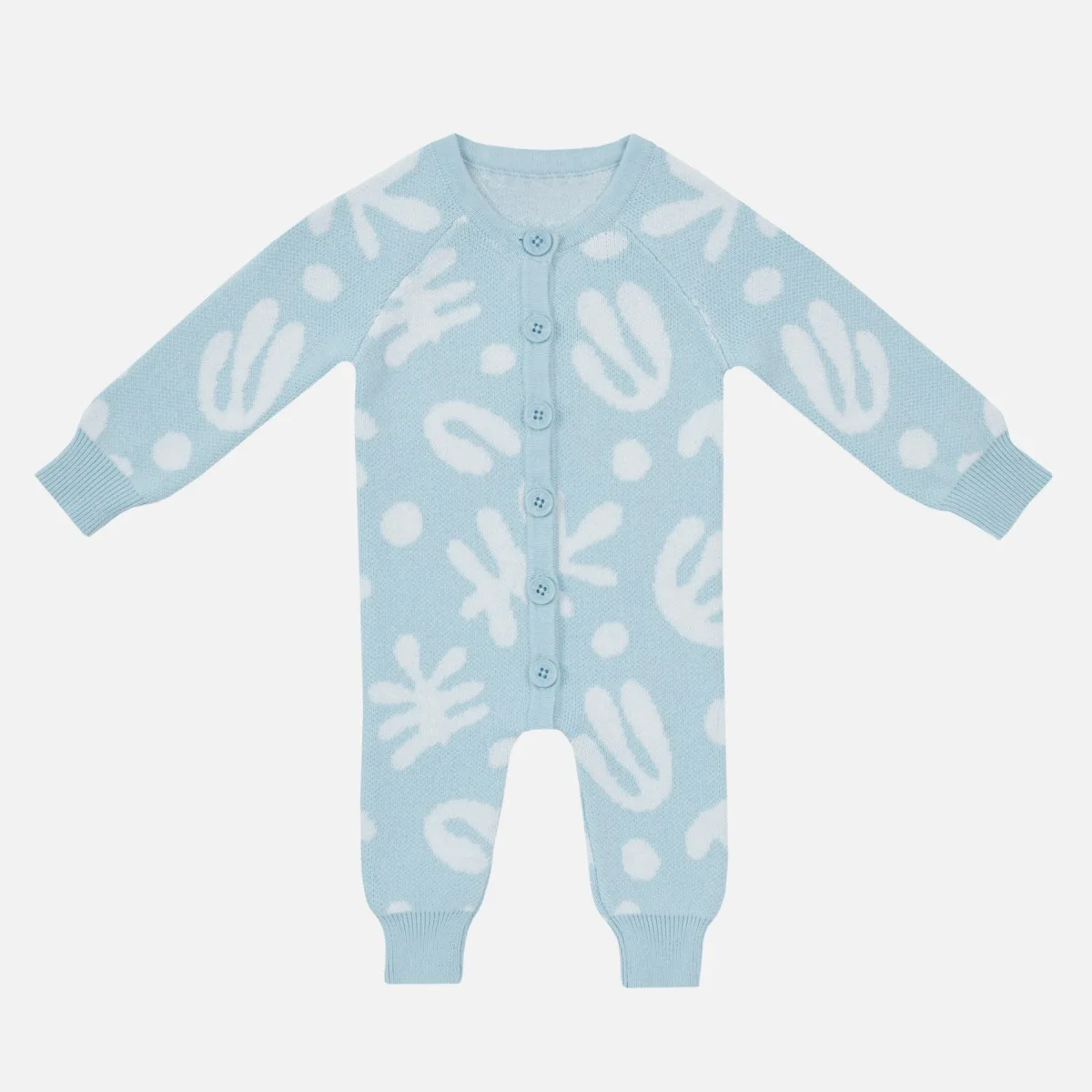 

Детская сумка-свитер, пердежная одежда, зима-весна 2024, новый голубой жаккардовый свитер, цельная одежда, вязаный комбинезон