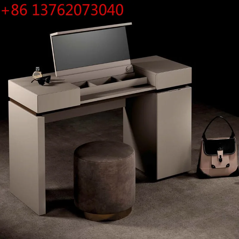 White piano paint dresser modern minimalist bedroom flip top dressing table