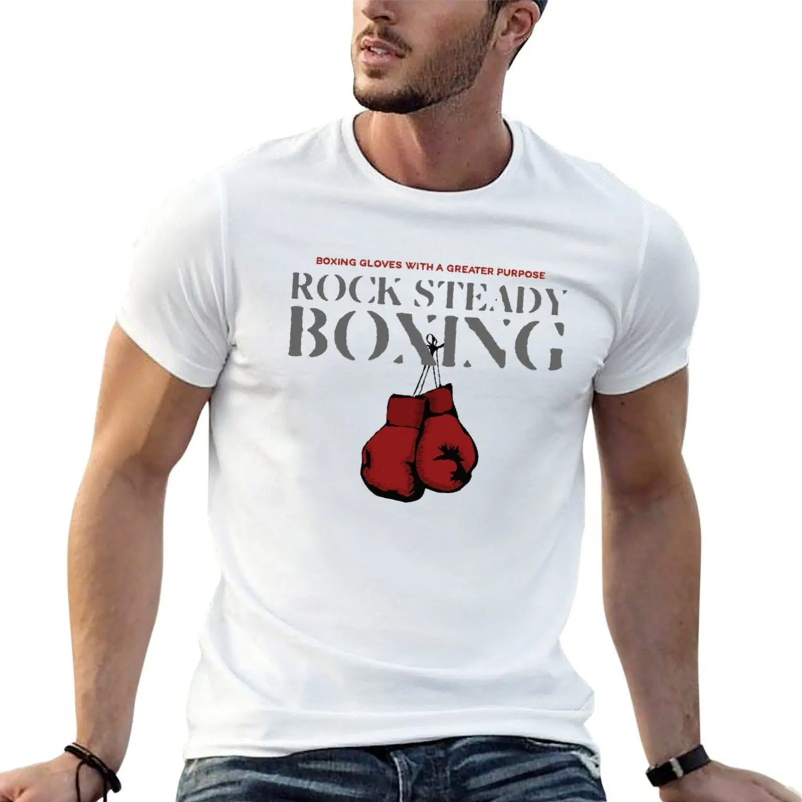 Gants de boxe Rock Steady avec un sens plus profond, T-shirt Parkinson's, haut ample à manches courtes, grande taille