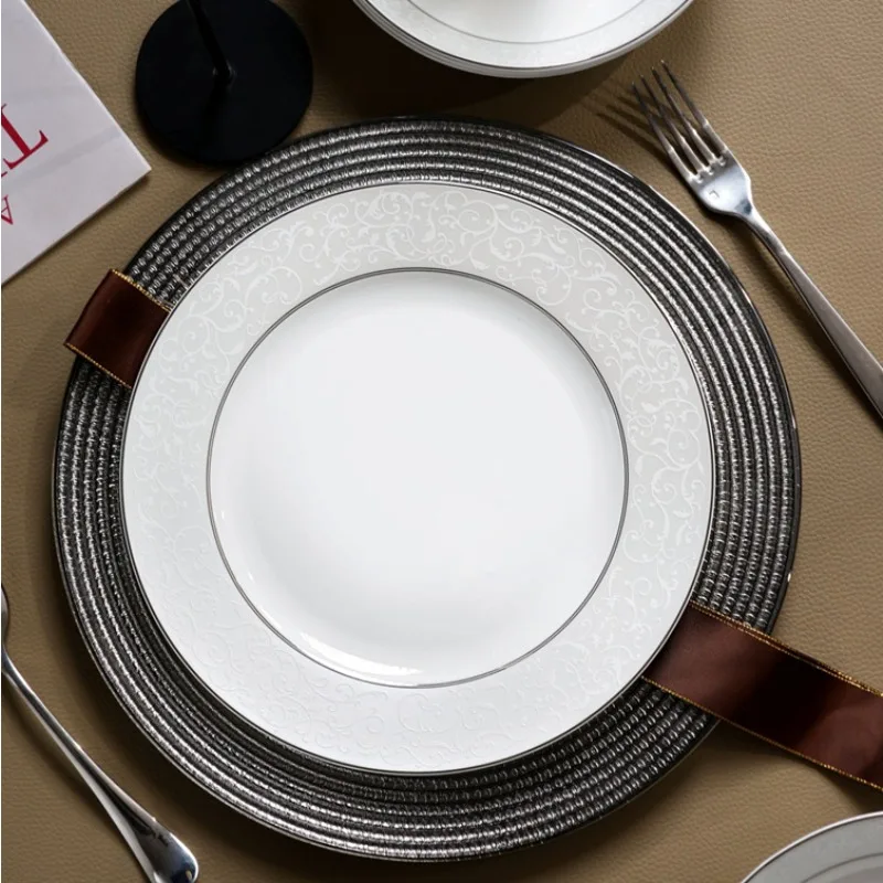 30 head bone china tableware set simple dishes bone china hotel light luxury ceramic tableware