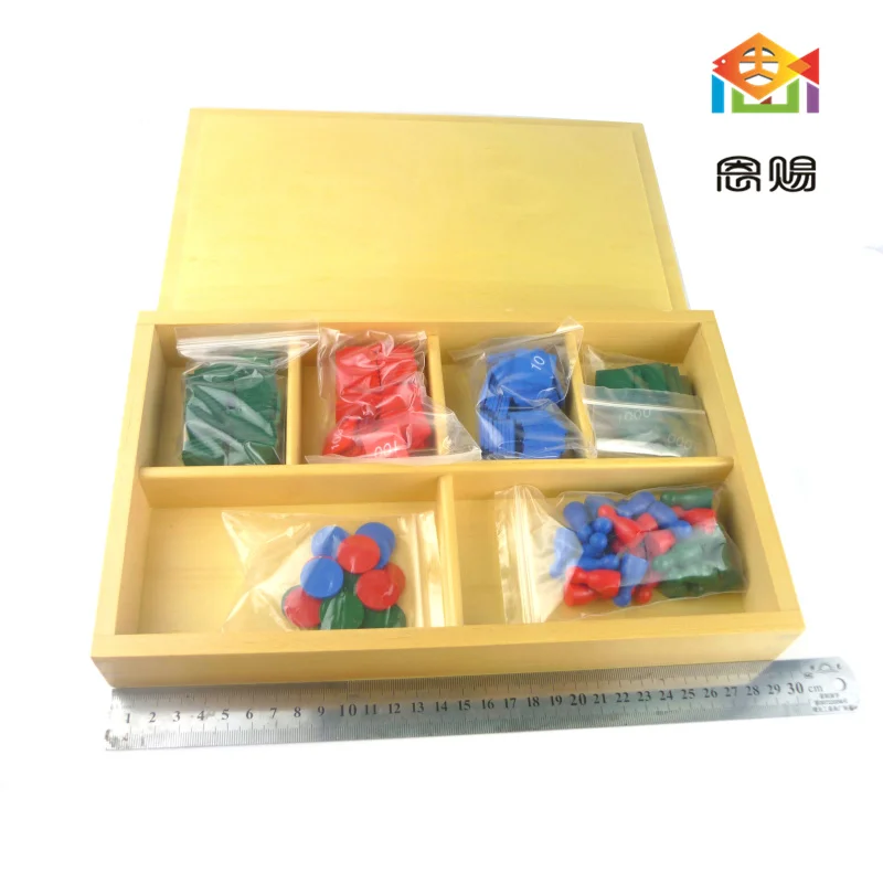 Stamp Game Montessori Maths materials wooden educational toys academy school  family class 3-6 years boys girls