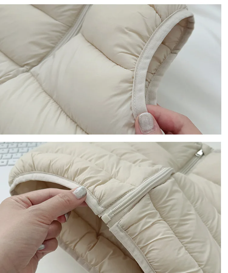 Koreanische Version der neuen leichten Daunenjacke für Kinder im Alter von 0-6 Jahren, Rundhalsweste, warm und vielseitig für Babys – Detail 12