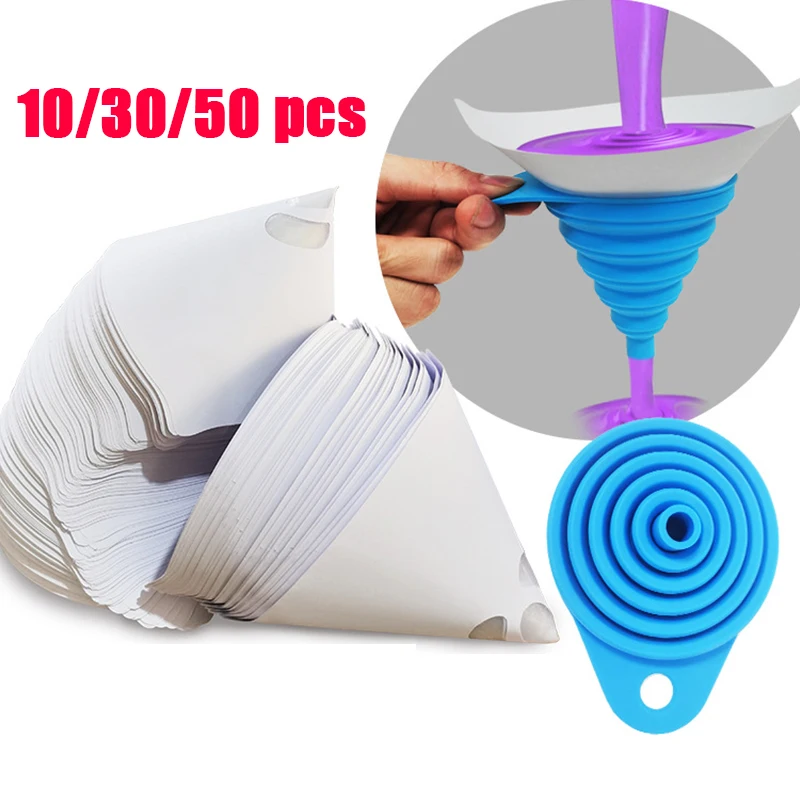 

50pcs Paint Filter Paper Purifying Straining Cup Funnel 100 Mesh Paint Filte Mesh Disposable Paper Conical Funnels Filter Tools