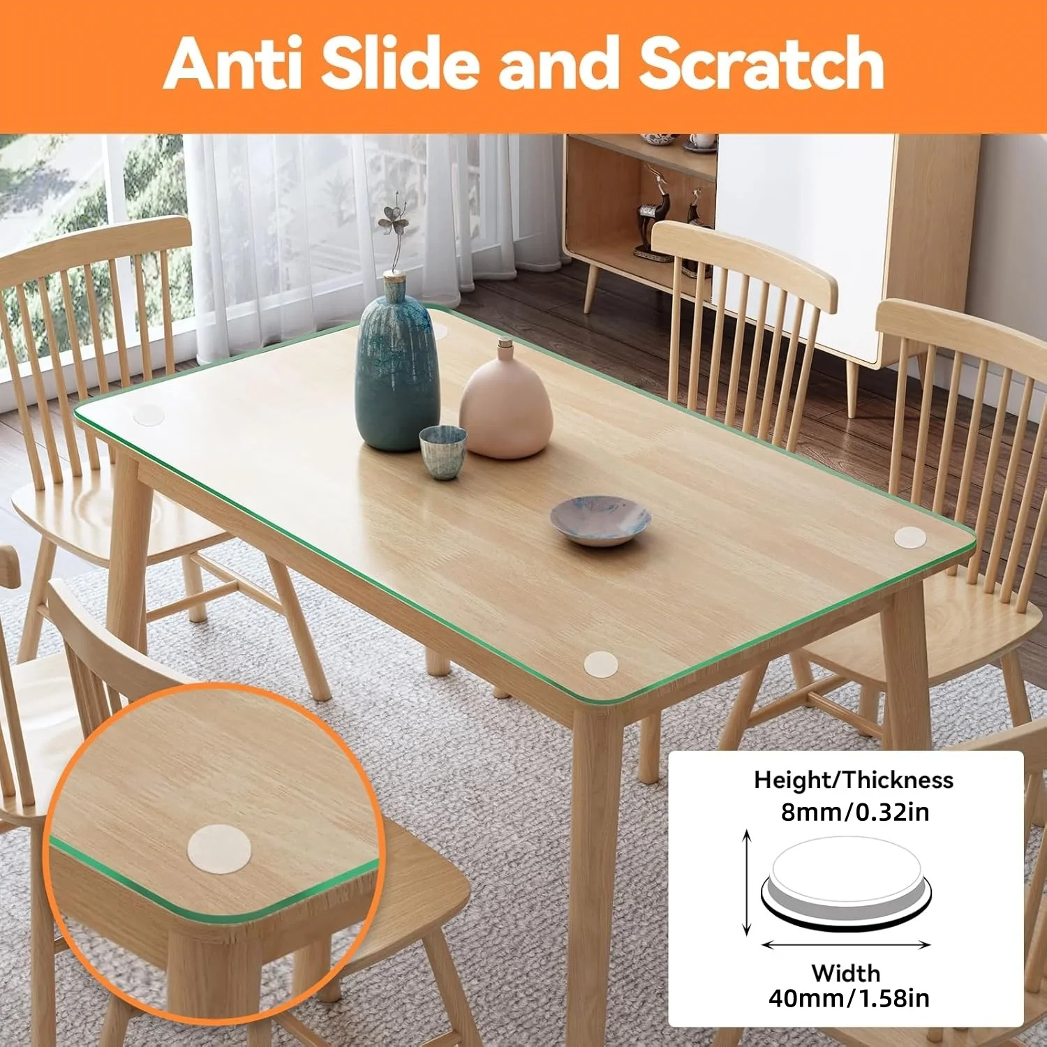 Hand Cushion Glass Cushion, Silicone Transparent Door Stopper, Circular Protector, Anti Slip Self-Adhesive Anti-Collision Pad