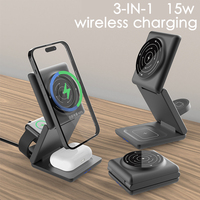 3-in-1 Wireless Magnetic Charging stand Wireless Charger Foldable portable Wireless charger