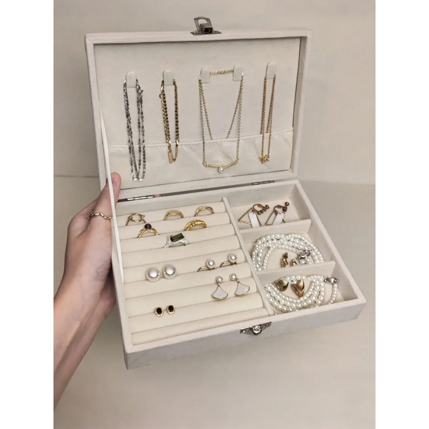 

1pc Large Capacity 2-Layer Jewelry Box, Bathroom Storage Box, Containers, Jewelry Organizer, Cabinet Storage Box