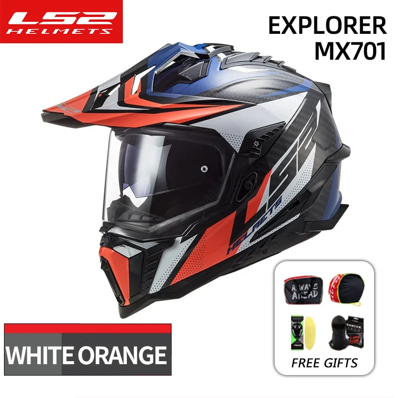 Original LS2 EXPLORER Off-road Motorcycle helmet ls2 MX701 carbon fiber motocross helmets