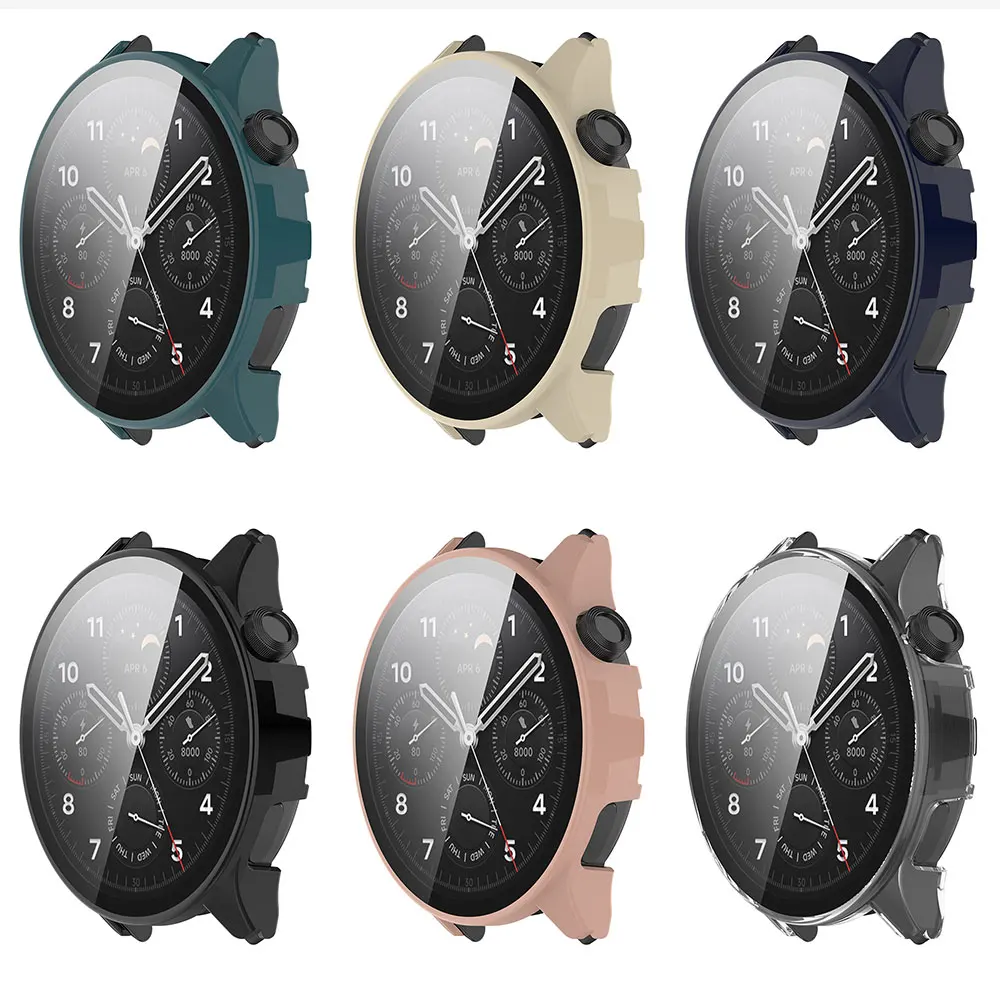 Screen Glass Protector Case for Xiaomi Watch S1 Pro Smart Watch PC Hard Edge Protective Cover for Mi Watch S1 Bumper Accessories
