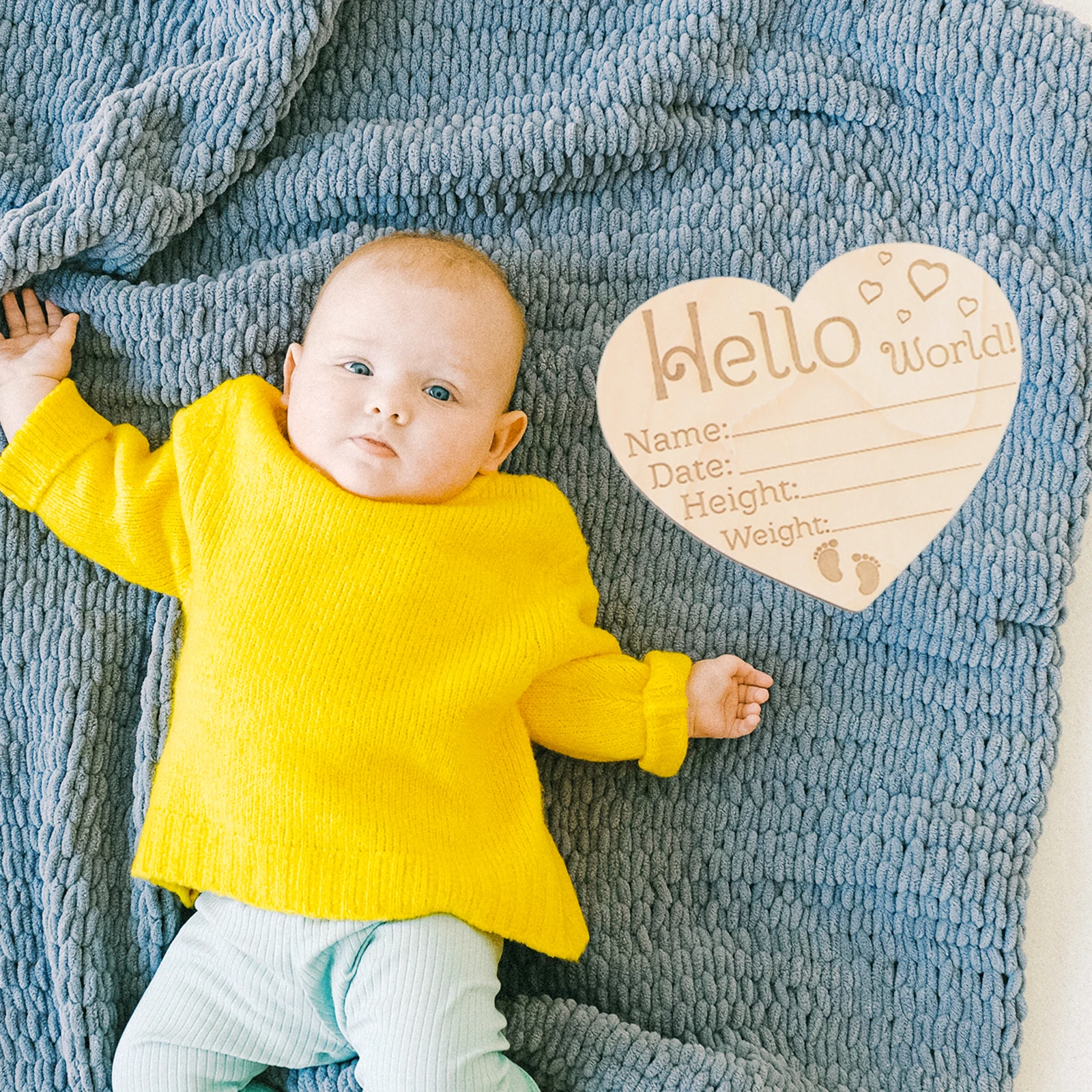

3 шт. деревянный знак рождения новорожденного сердце дизайн имя ребенка объявление доска реквизит для фотосессии для детской комнаты Декор знак новорожденного
