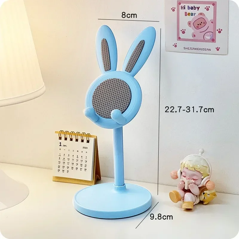 

1pcs Pink Phone Holder Desktop Cell Phone Stand For iPhone 13 14 Samsung Smartphone Adjustable Lovely Rabbit Cartoon Table