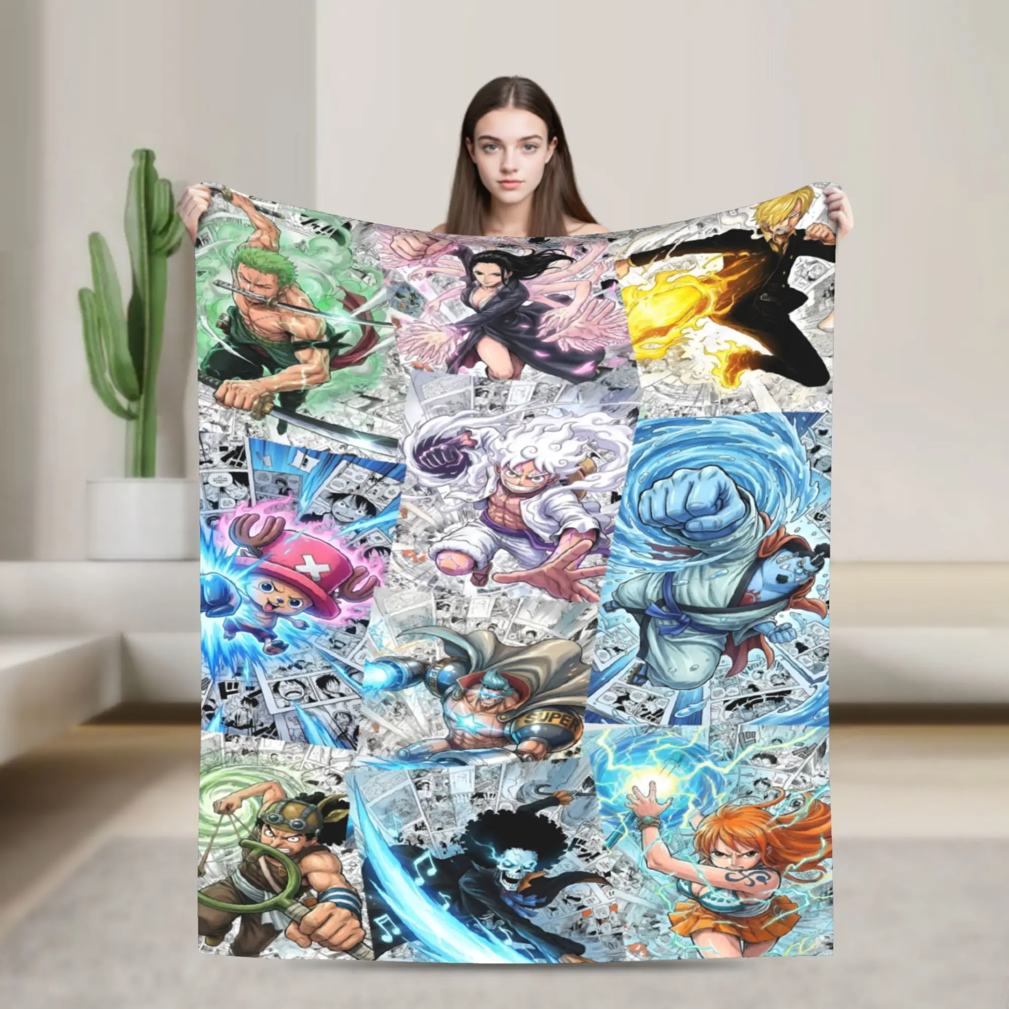 Custom Anime Luffy Comic Blanket 3D Printed Soft Flannel Fleece Warm Manga  Throw Blankets for Office Bed Sofa Quilt