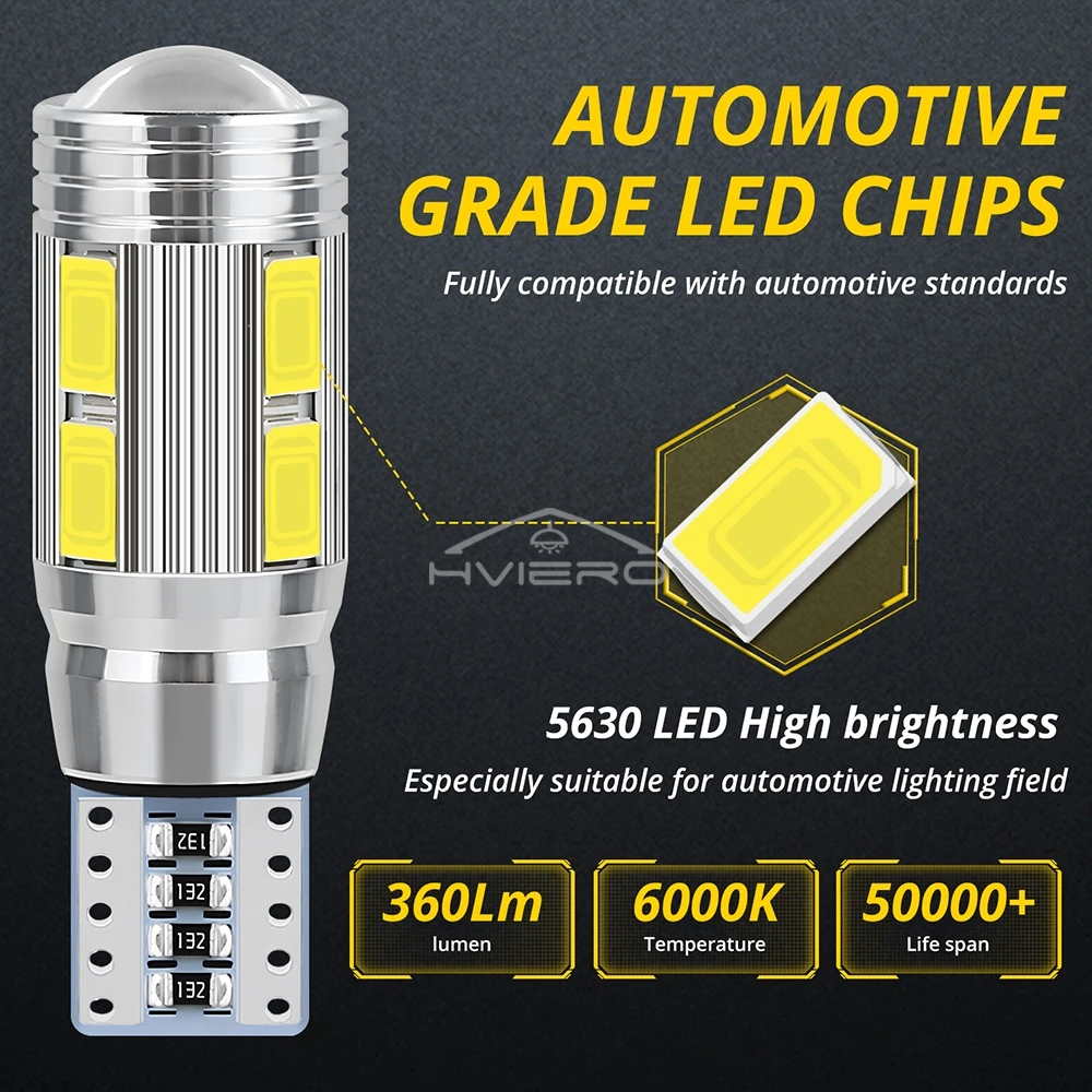 2 pçs auto led canbus 194 10smd 5630 5730 lâmpadas led sem luz de erro estacionamento dc 12v estilo lateral freio invertendo lâmpadas sinal volta