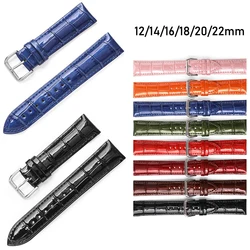 Colorful Patent Leather Watch Strap Band 12mm 14mm 16mm 18mm 20mm 22mm Genuine Leather Watchband Wrist Belt Bracelet w Pins