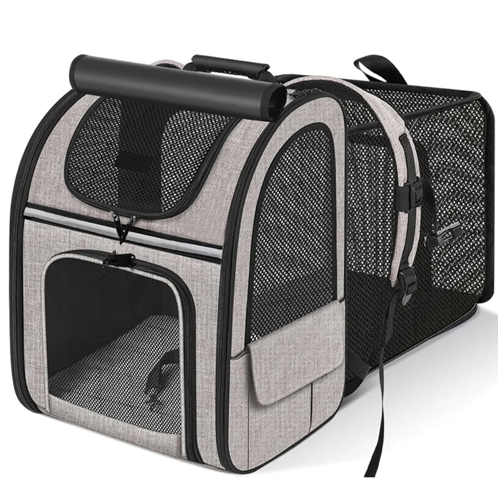 

Large Capacity Pet Carrier Backpack Foldable Adjustable Expandable Cat Bag Breathable Portable Puppy Backpack Motorcycle Riding