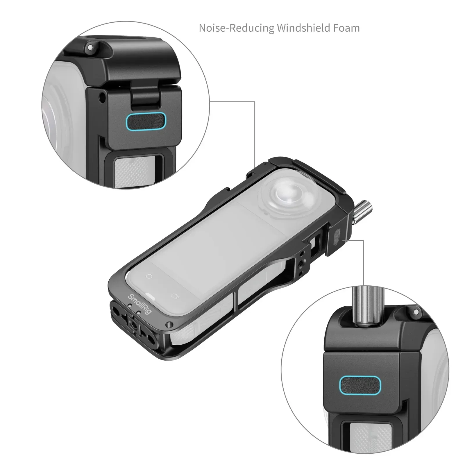 Gaiola de liga de alumínio Smallrig para Insta360 X5 360 °   Sapata fria de extensão de capa protetora para acessórios de câmera esportiva Insta 360 X5