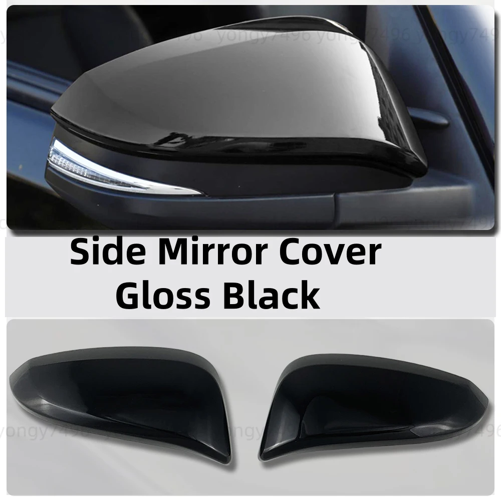 

For Toyota Hilux Revo Fortuner 2015 2016 2017 2018 2025 Gloss Black Carbon Fiber Side Mirror Cover Trim Car Rearview Accessories