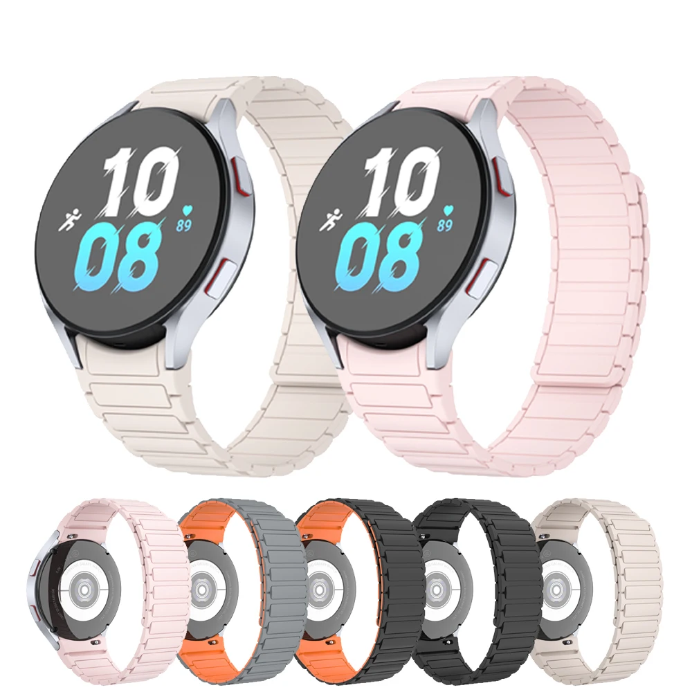 

20mm Silicone Magnetic Band For Samsung Galaxy Watch 6 4 classic 42mm 46mm 43mm 47mm Strap For Galaxy Watch 4 5 Pro 6 Wristband