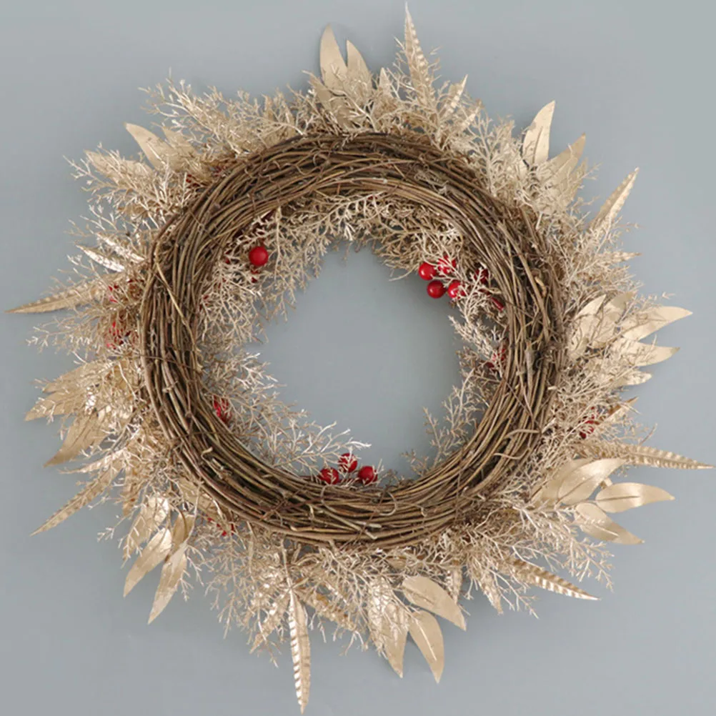 

1pc Simulated Wreath Christmas Hanging Garland Decorative Imitated Wall Door Fireplace Bedroom Wedding Party Home