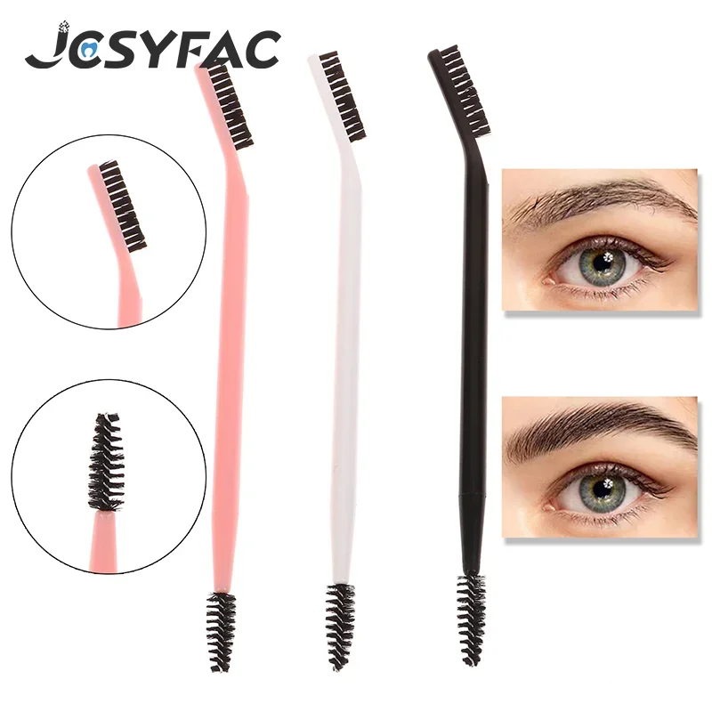 Reutilizável dupla cabeça sobrancelha cílios shaper olho sobrancelha escova sobrancelha pente de cílios para aliciamento sobrancelhas ferramenta de maquiagem
