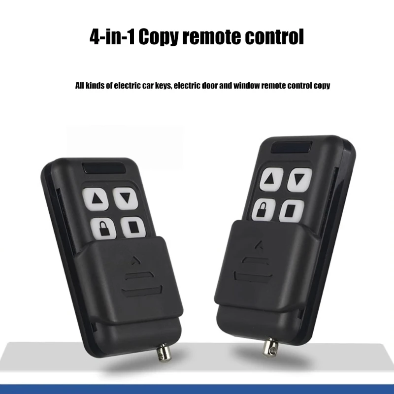 4 in 1 Remote Cloner Black Push Cover 4-key Remote Control for Garage Door and Electric Gate Programmable 433MHz