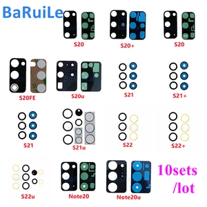 10 buah Lensa Kaca Kamera Belakang Belakang untuk Samsung S22 S21 S20 Plus Ultra Lite FE 5G Galaxy S20FE S21Plus S22Plus Note 20 Lem S23 10 kamera belakang ultra s21 penjualan terbaik - №
