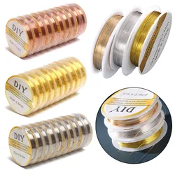 1Roll 0.3/0.4/0.5/0.6/0.8mm Brass Copper Wires Gold Silver Bead String For DIY Bracelet Necklace Pendant Jewelry Making Findings