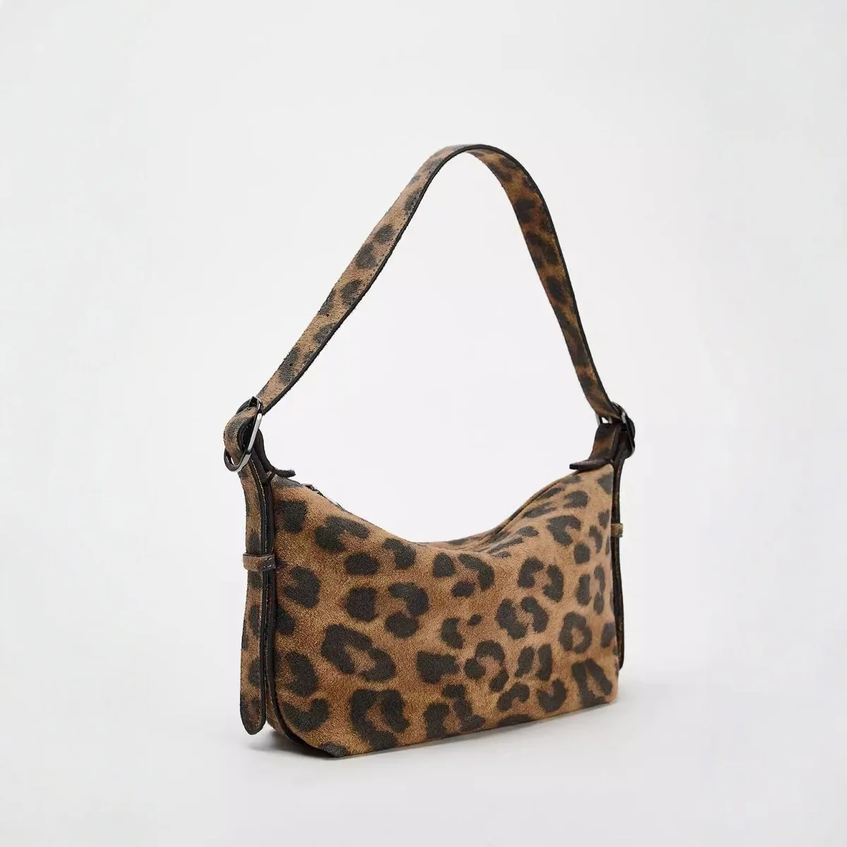 NEW Frosted Vintage Leopard print Women\'s Bag Shoulder Bag Solid Color Simple Casual Commuter Bags Autumn Retro 2024 Hot Selling