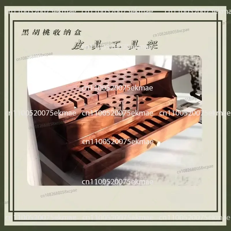 Black Walnut Splicing Board Tool Holder, Leather Carving Leather Goods Tool Holder DIY Needle Insertion Cable