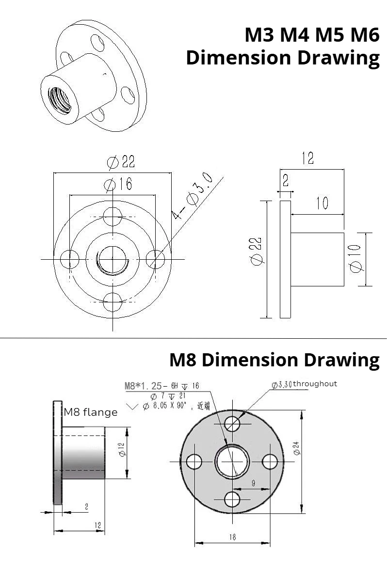 45# Steel M3 M4 M5 M6 M8 Rigid Flange Coupling Motor Guide Shaft Coupler Suitable For The Threaded Shaft Of The Motor