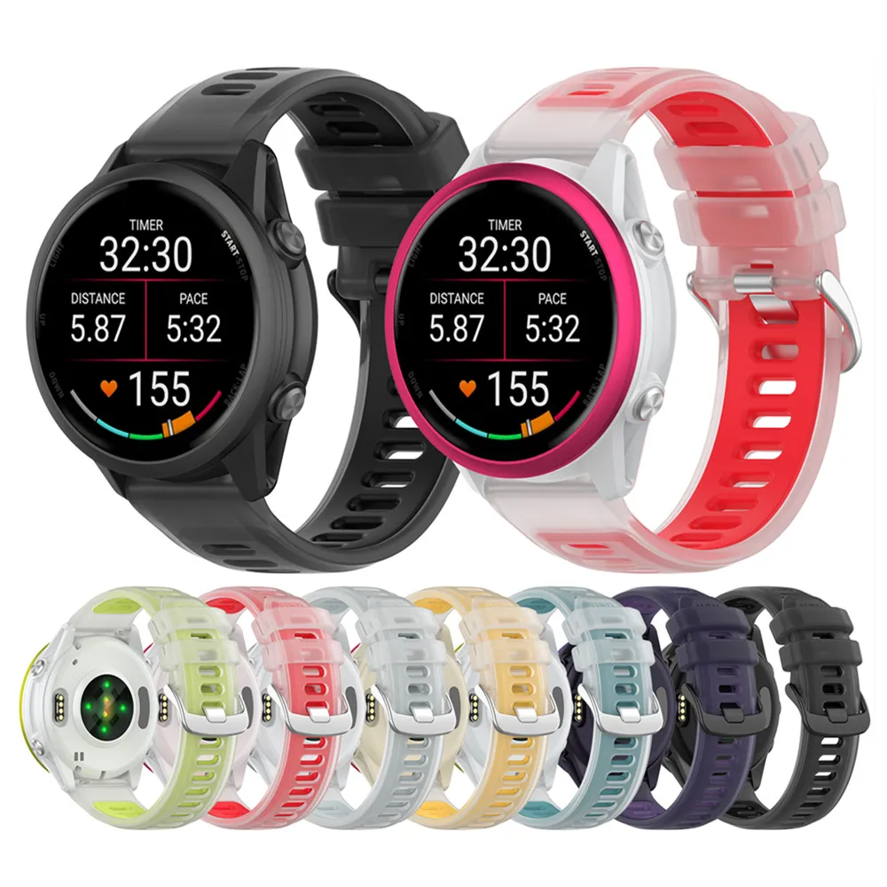 Силиконовый ремешок 20 мм 22 мм для Garmin vivoactive 4 5/Bounce/Venu 3, двухцветный ремешок для часов, дышащий браслет, спортивная замена