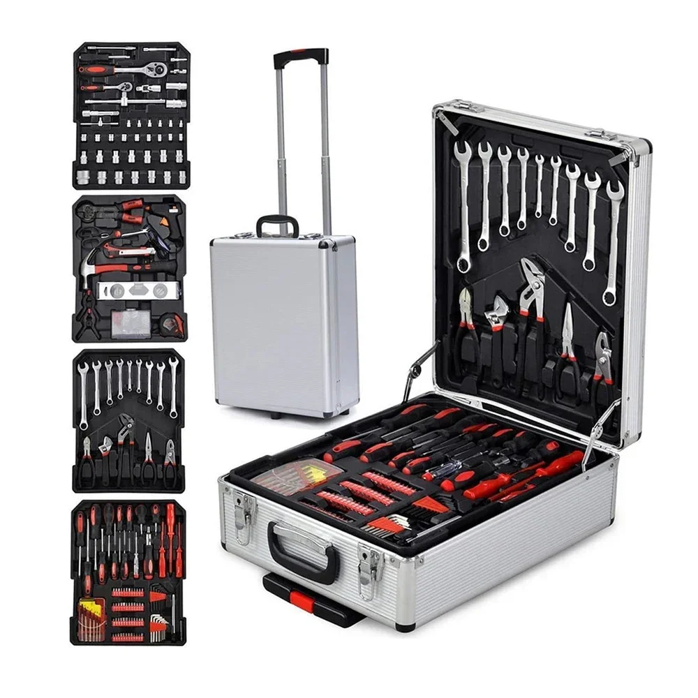 Low price Mechanical Tool Kit Hand Tool Combination Set Aluminum Trolley Case Tool Storage Storage Box