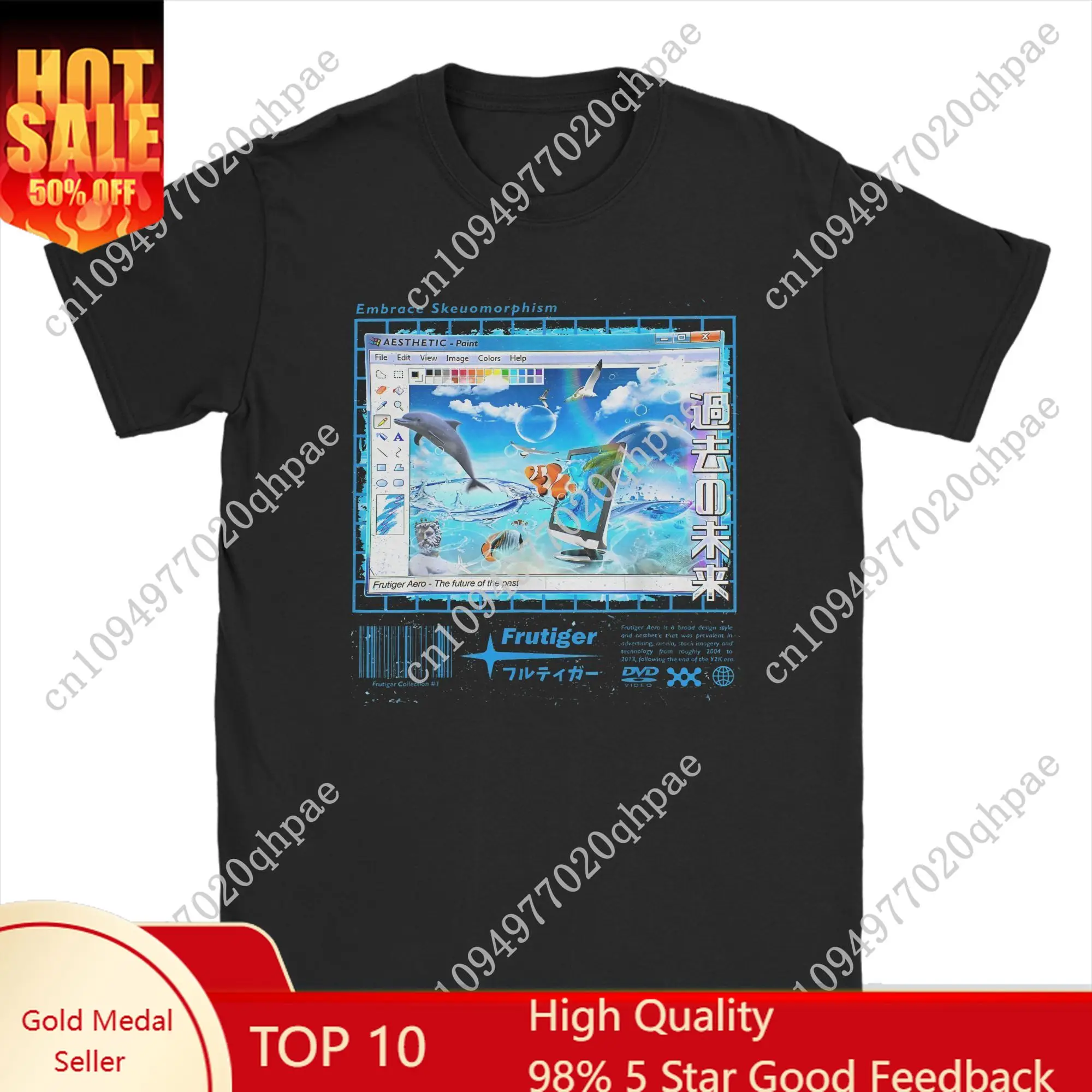 

Men Frutiger Aero Fashion Collection T Shirt Frutiger Vibes Scenery Cotton Clothing Vintage Short Sleeve Tee Gift T-Shirt