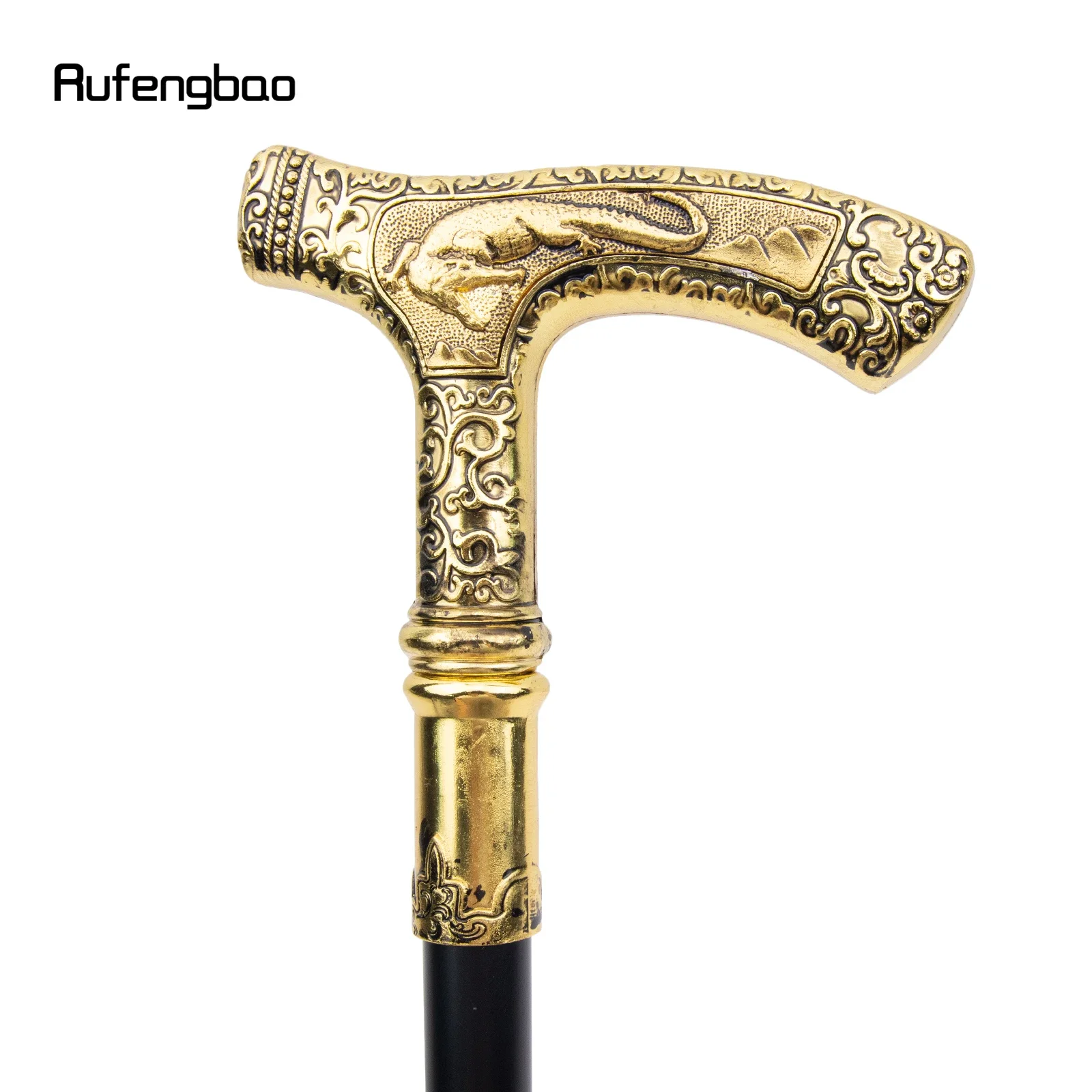 Golden  Crocodile Luxury Walking Stick Party Fashion Elegant Walking Stick Decorative Cospaly Cane Knob Crosier 89cm