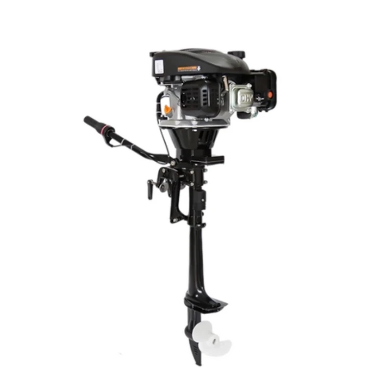 

4-тактный подвесной двигатель мощностью 5,0 л.с., воздушное охлаждение 123 куб.см, передаточное число 1,5:1, управление культиватором для рыбацких лодок, надувная лодка