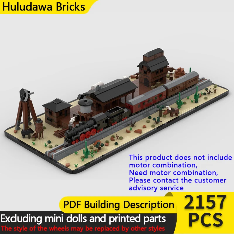 

Модель городской автомобиль MOC, строительные кирпичи, западный паровоз и станция, модульная технология, детские праздничные подарки, сборка игрушек, костюм