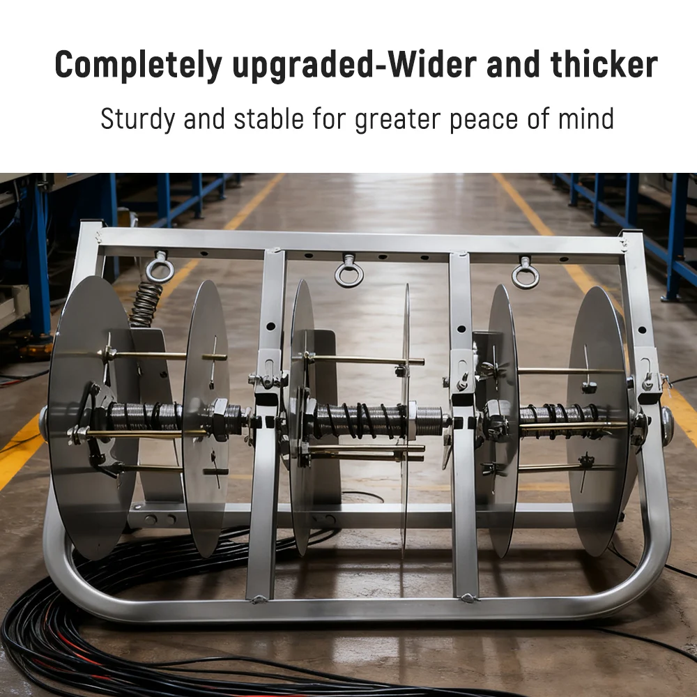 BV Wire Dispenser Rack Cable Dispenser 3 Reel Electrician Discharge Rack for Power Cable Video Cable Discharge Stand