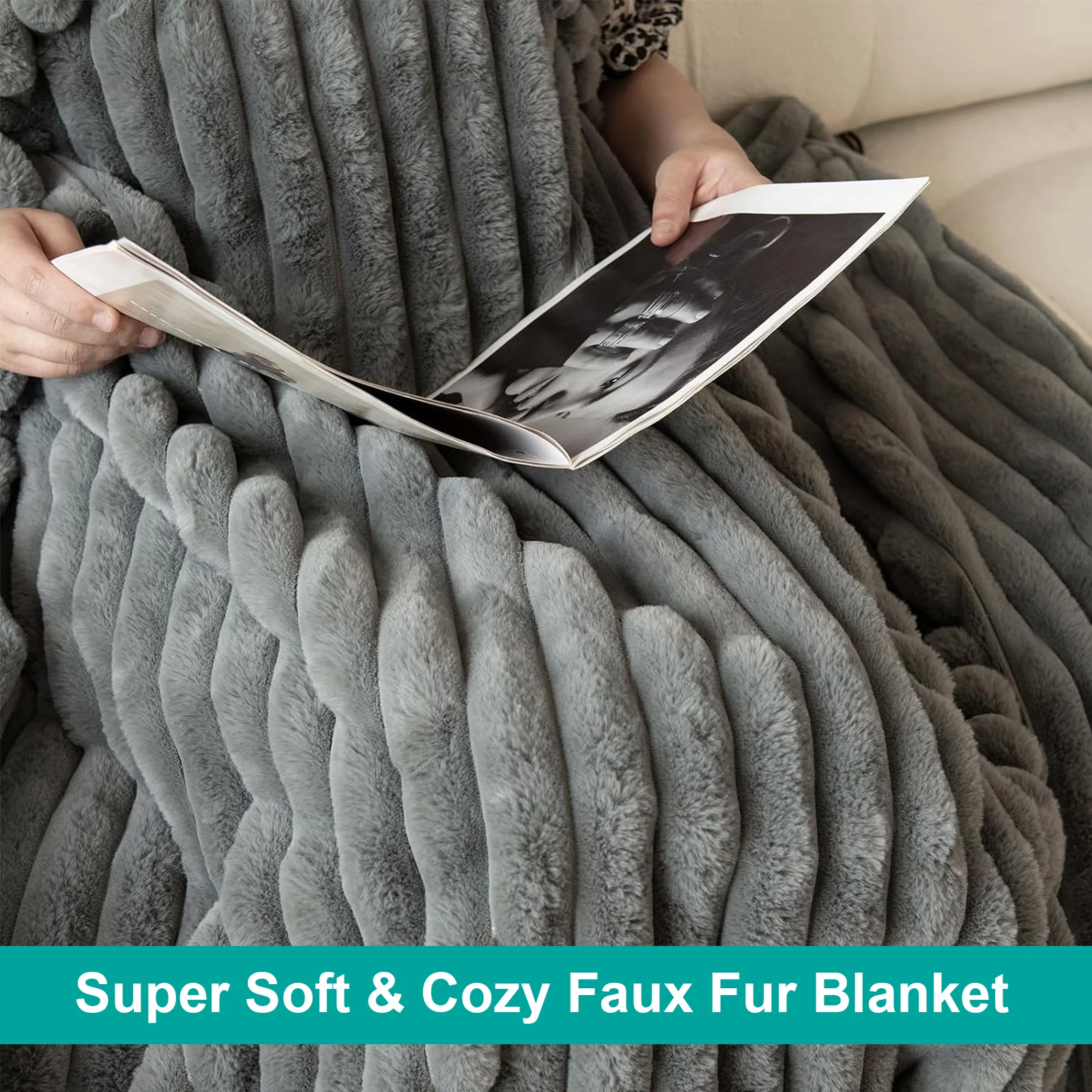 Thicken Winter Throw Blanket Faux Fur Plush Bed Fleece Fluffy Soft Knee Sofa Blanket Double Layer Stitch Bed Blankets