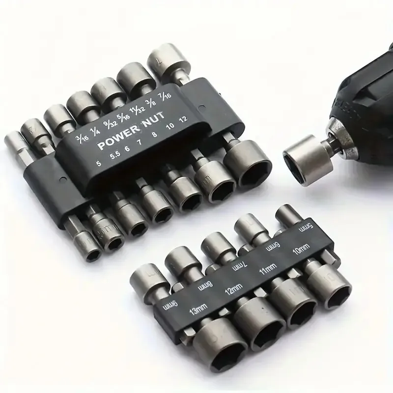Powerful Hexagonal Wrench Screwdriver Socket Extension Rod Set 9pcs/14pcs Inner Hex Handle Pneumatic Screwdriver Insert for DIY