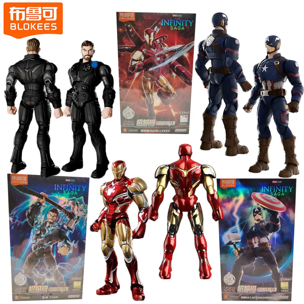 

Original Blokees Marvel Heroes Beyond Series Action Figures Captain America Iron Man Characters Ornament Decor Prefect Gifts