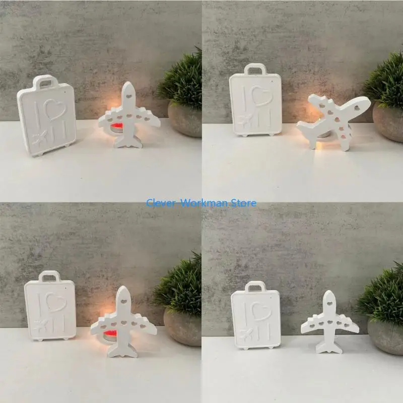 24TD الأمتعة الطائرات سيليكون قالب شمع اليدوية الجبس قالب الصابون DIYs شمعة معطرة صنع قوالب الراتنج الديكورات المنزلية